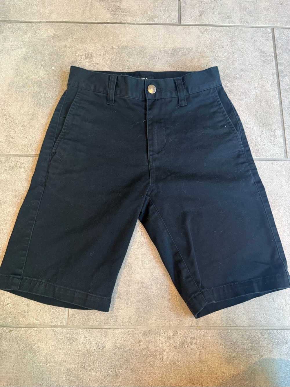 RVCA Men's Black Flat Front Shorts